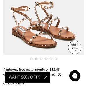 Steve Madden travel tan strappy sandals